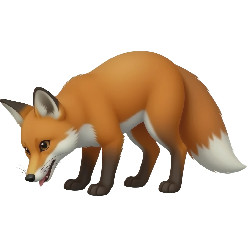 Fox sniffing the ground emoji