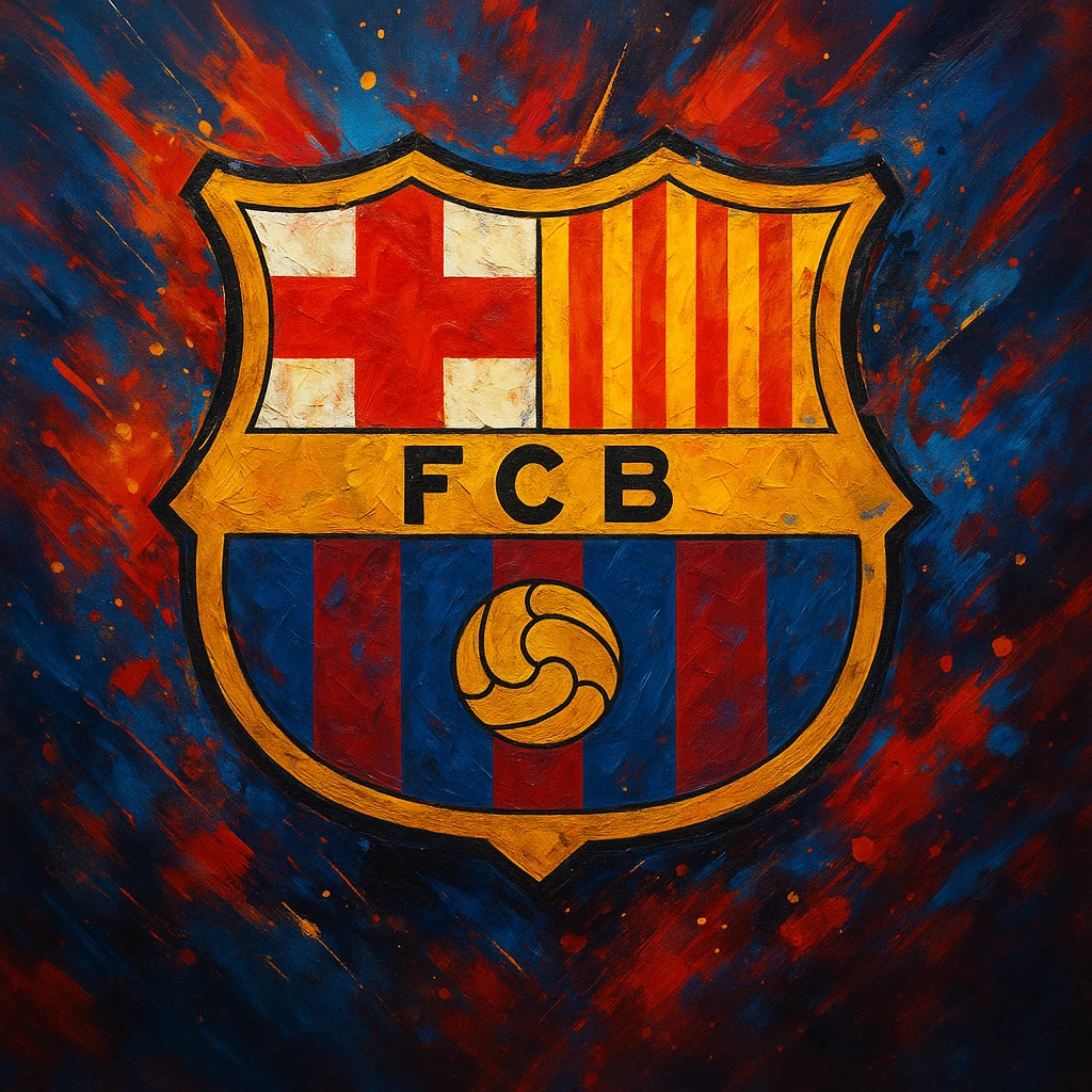 Barcelona football team logo, vibrant and dynamic, capturing the essence of the team's spirit and energy, detailed and realistic emoji