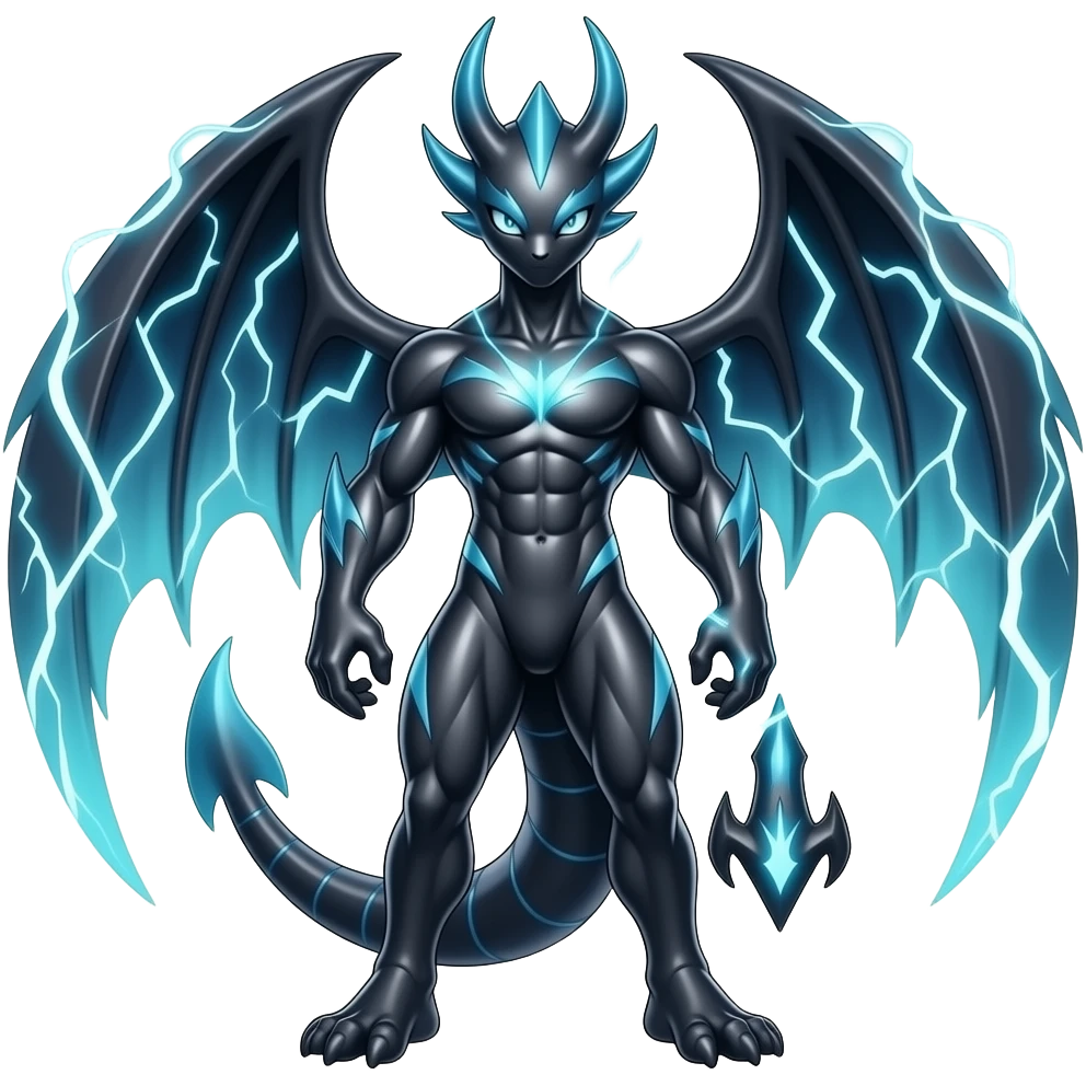 Cool Edgy Shiny Cool Badass Pretty Ethereal Renamon-Zeraora-Zoroark-Fakémon-hybrid full body emoji