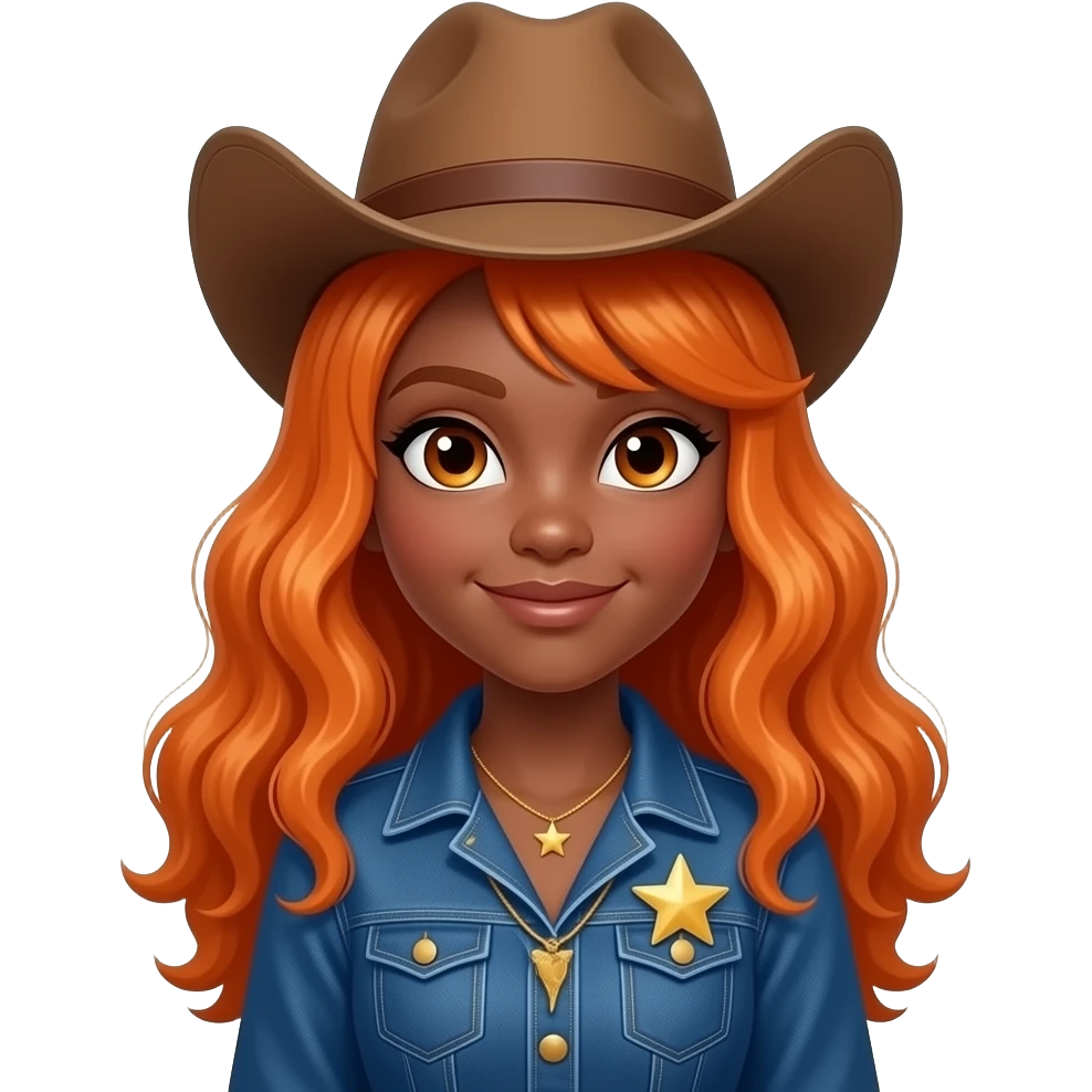 black girl ginger cowgirl starfire outfit  look alike emoji