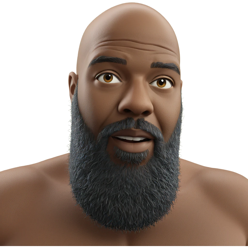 bald male with beard emoji
