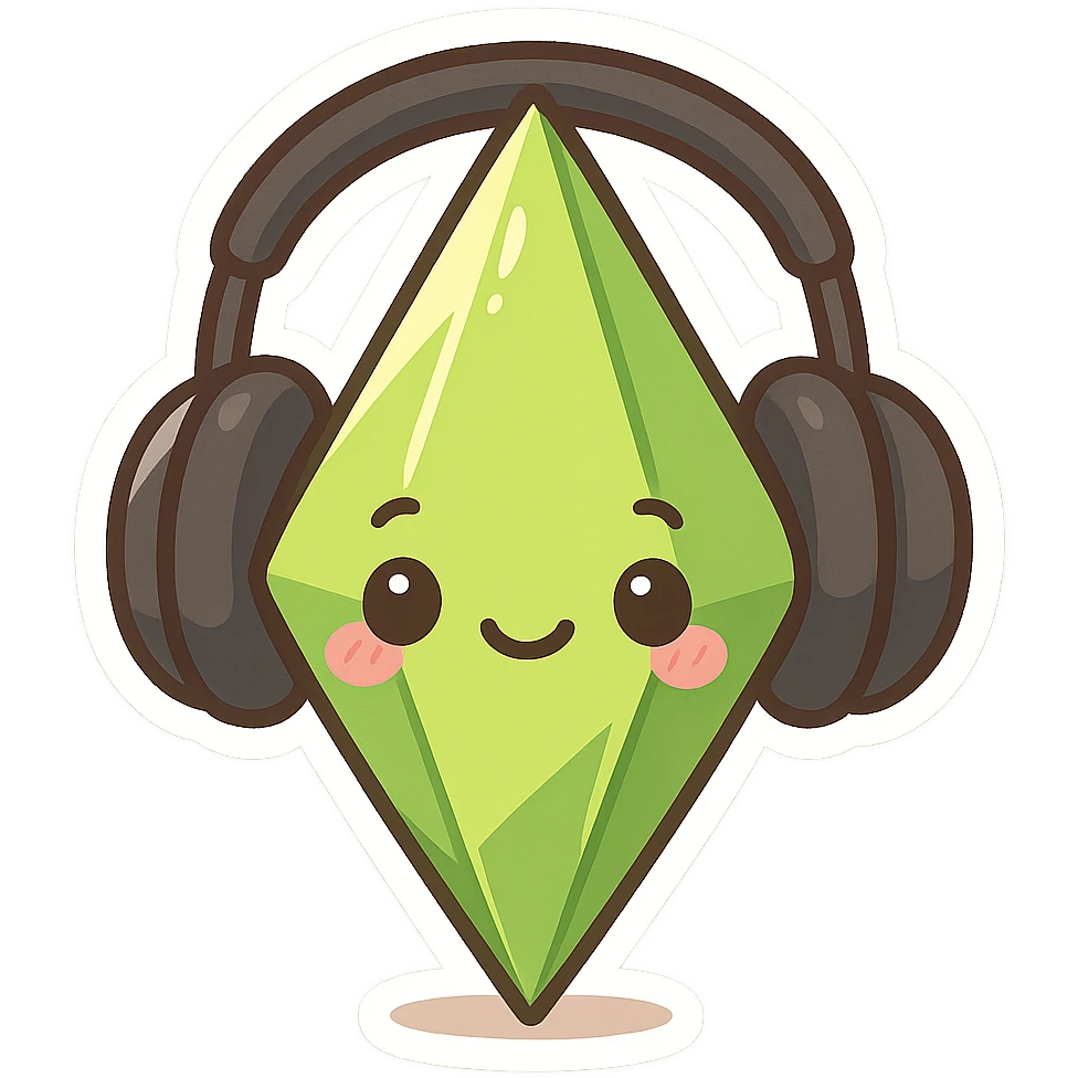 Пламбоб в больших наушниках, мультяшный emoji