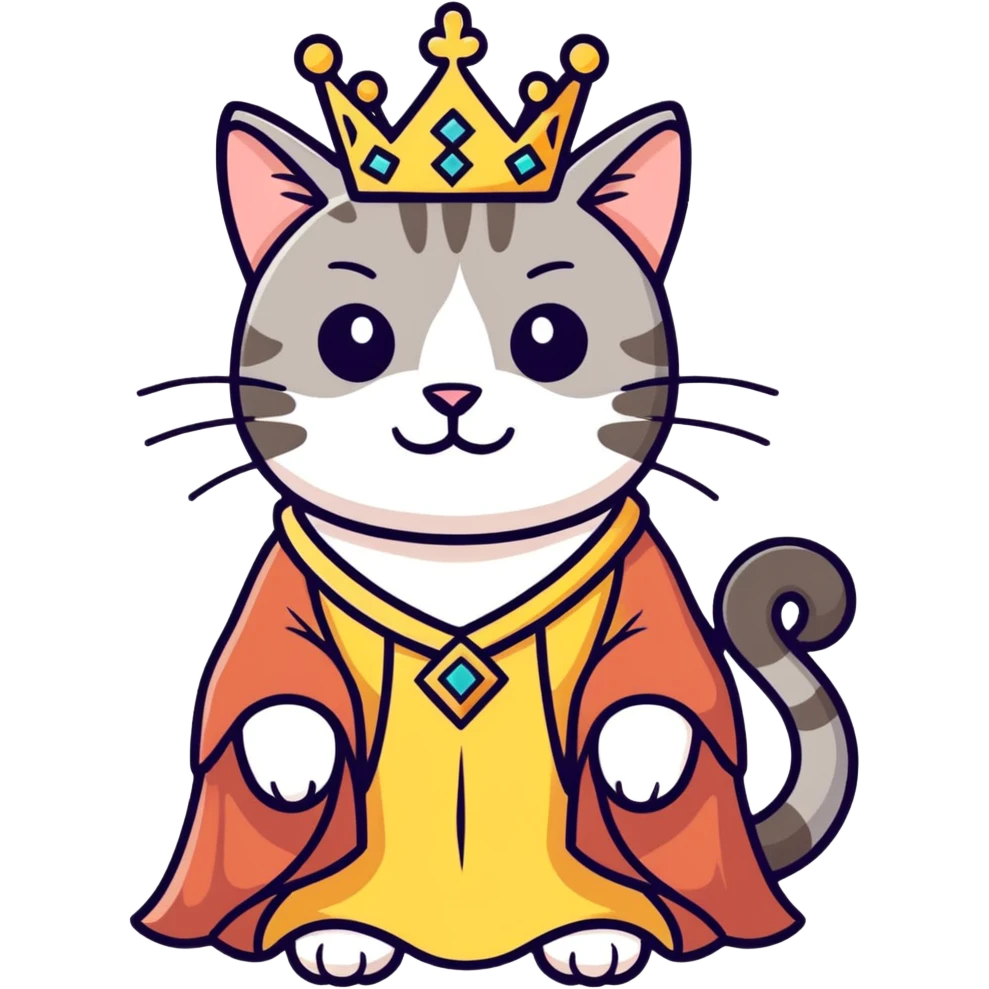 Brindle cat as princess emoji