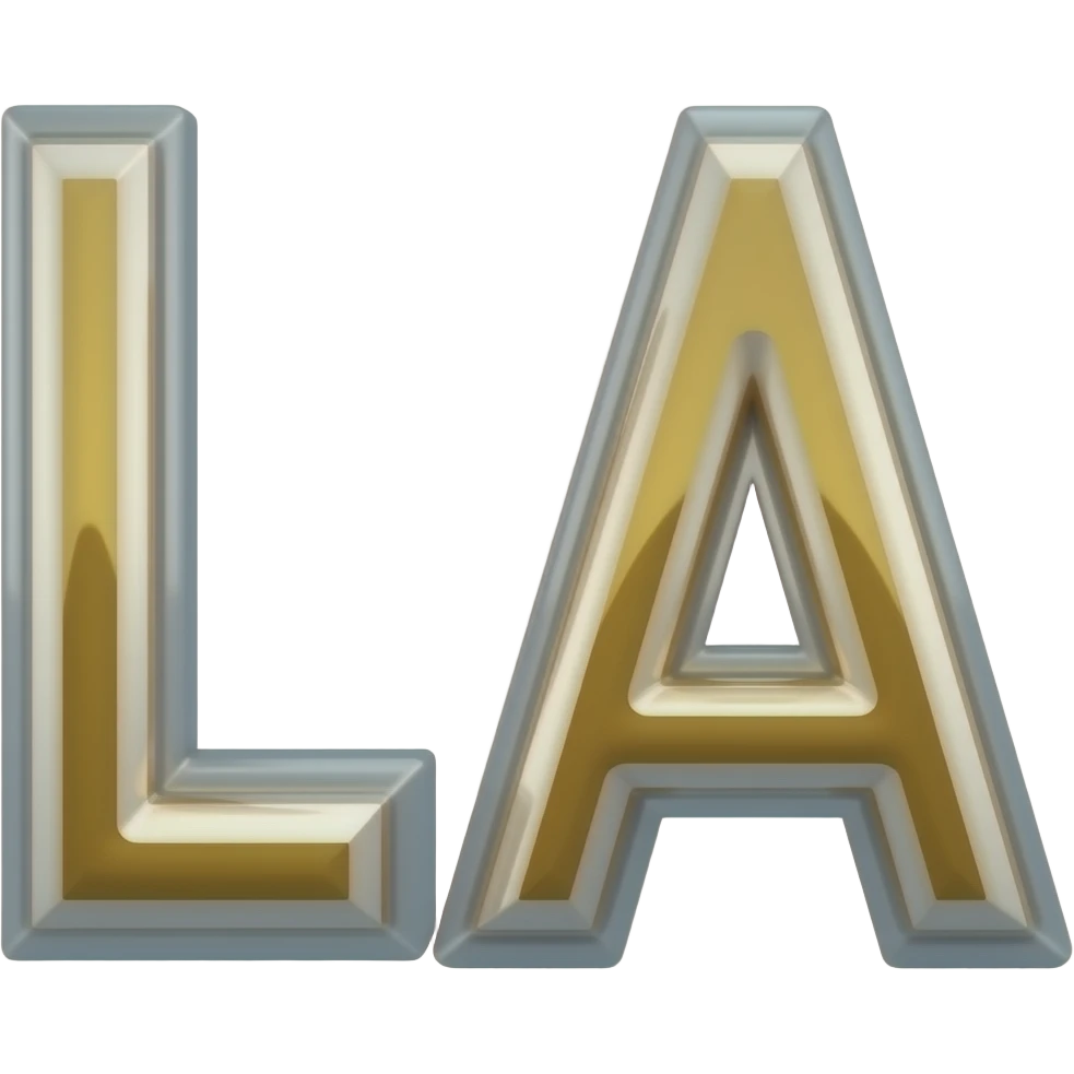 les lettres LA pour los angeles en emoji qu'on voit bien les lettre LA emoji