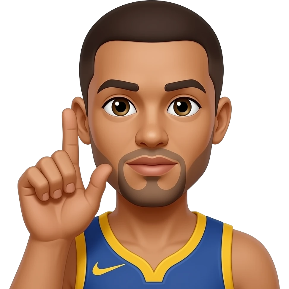 Make the mans skin light brown and a basketball player with his first and second fingers held up to his right ear and his thumb held on his lips like a phone emoji
