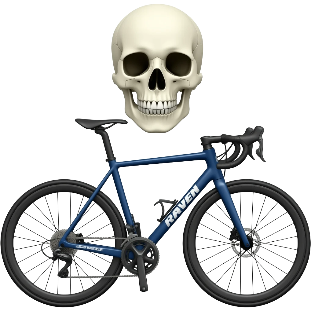 Una calavera en una bicicleta gw raven emoji