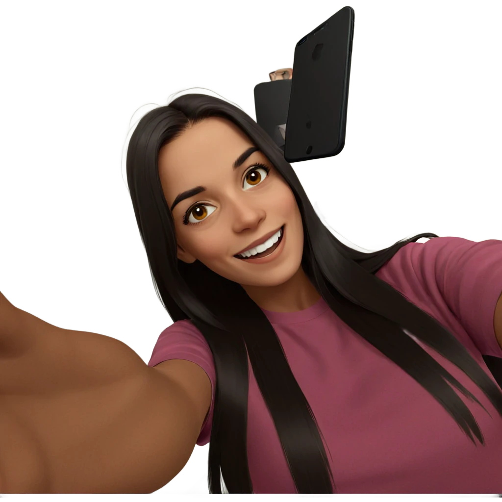 happy girl selfie portrait emoji