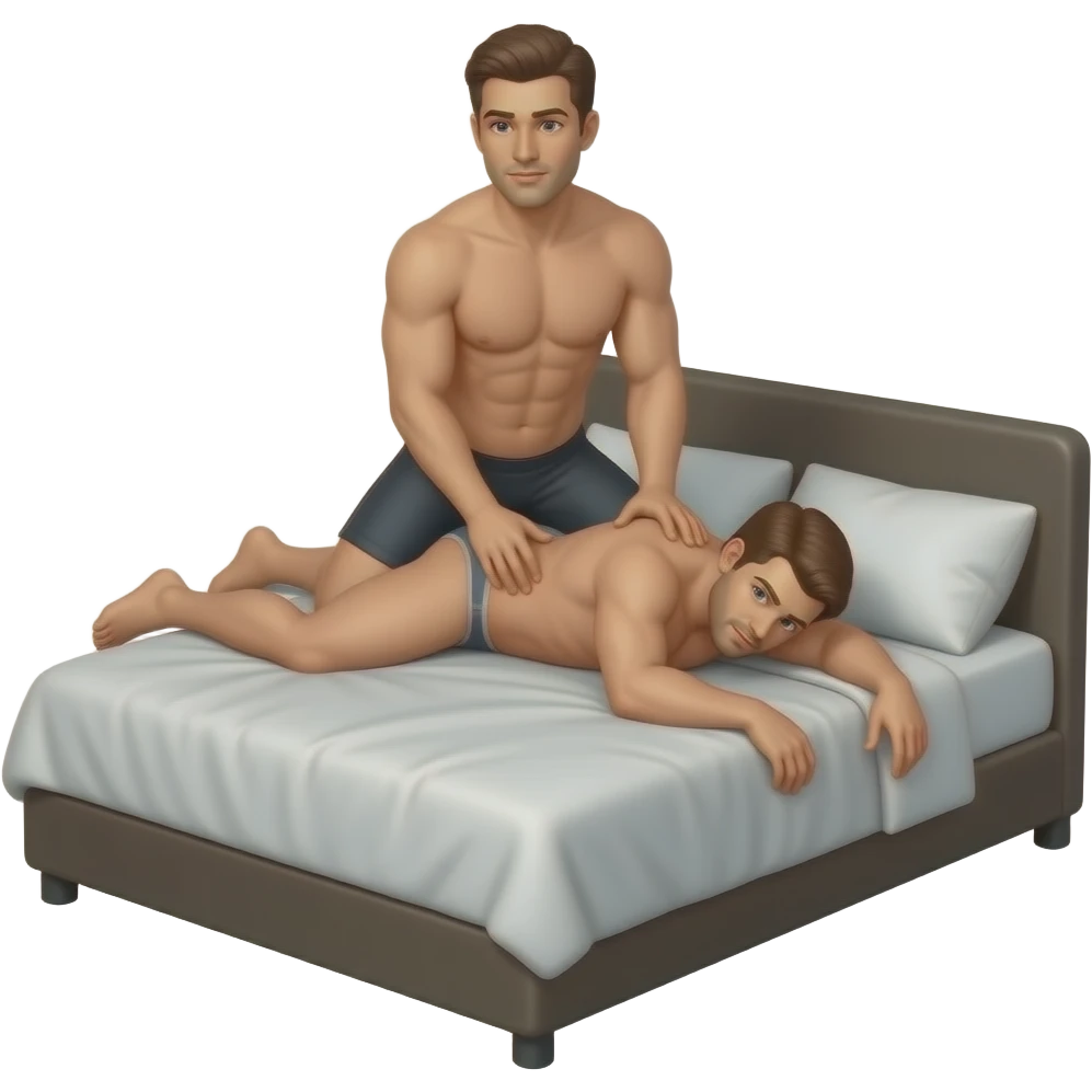 3 Mans white and black naked adult Betrayal  making sex One on top of the man and another big bed and falling Lying down Slap butt emoji