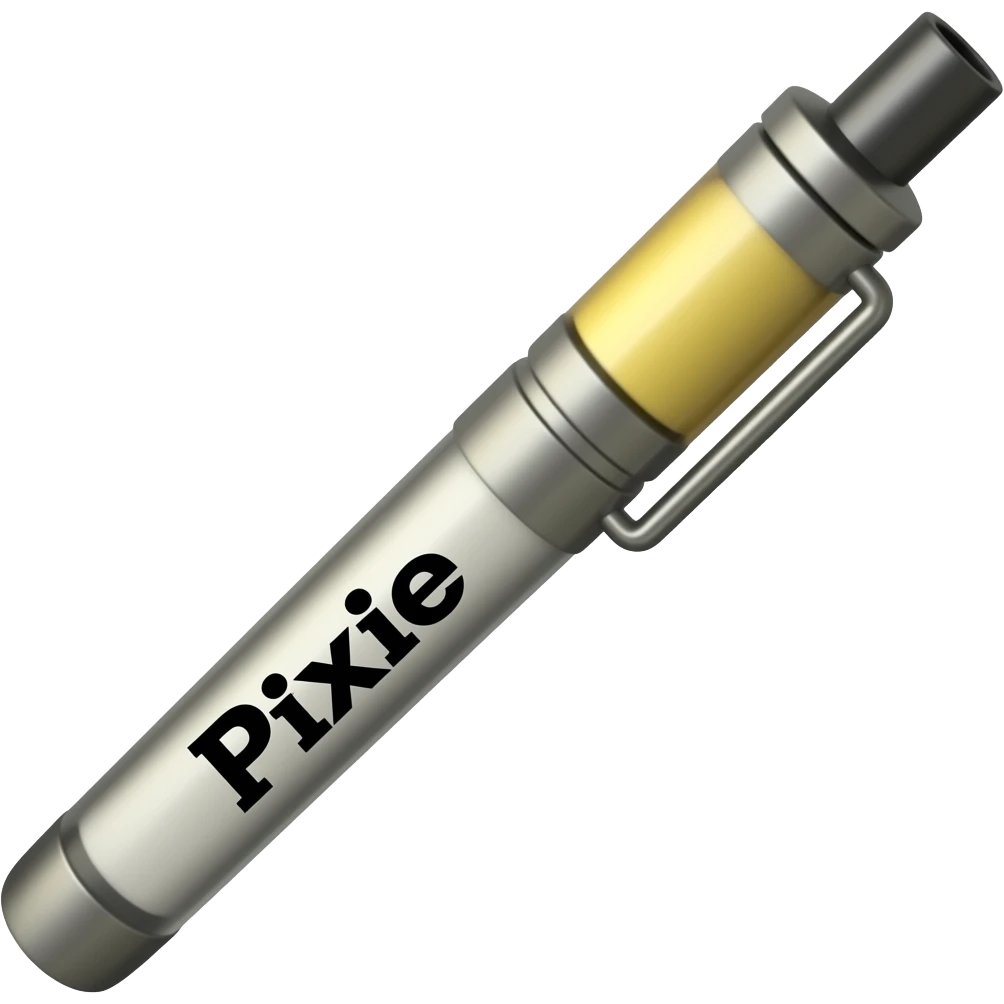 Long vape with the name pixie written on it emoji