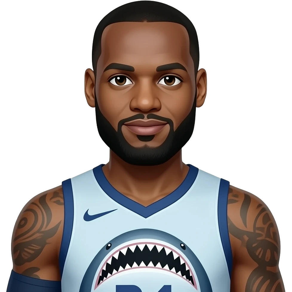 LeBron James tubarão emoji