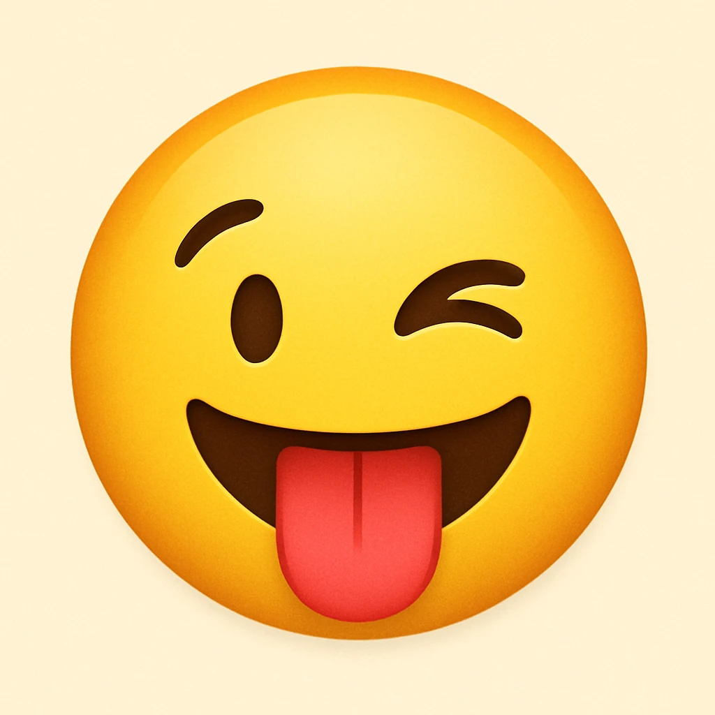 yellow face with wink and tongue out emoji