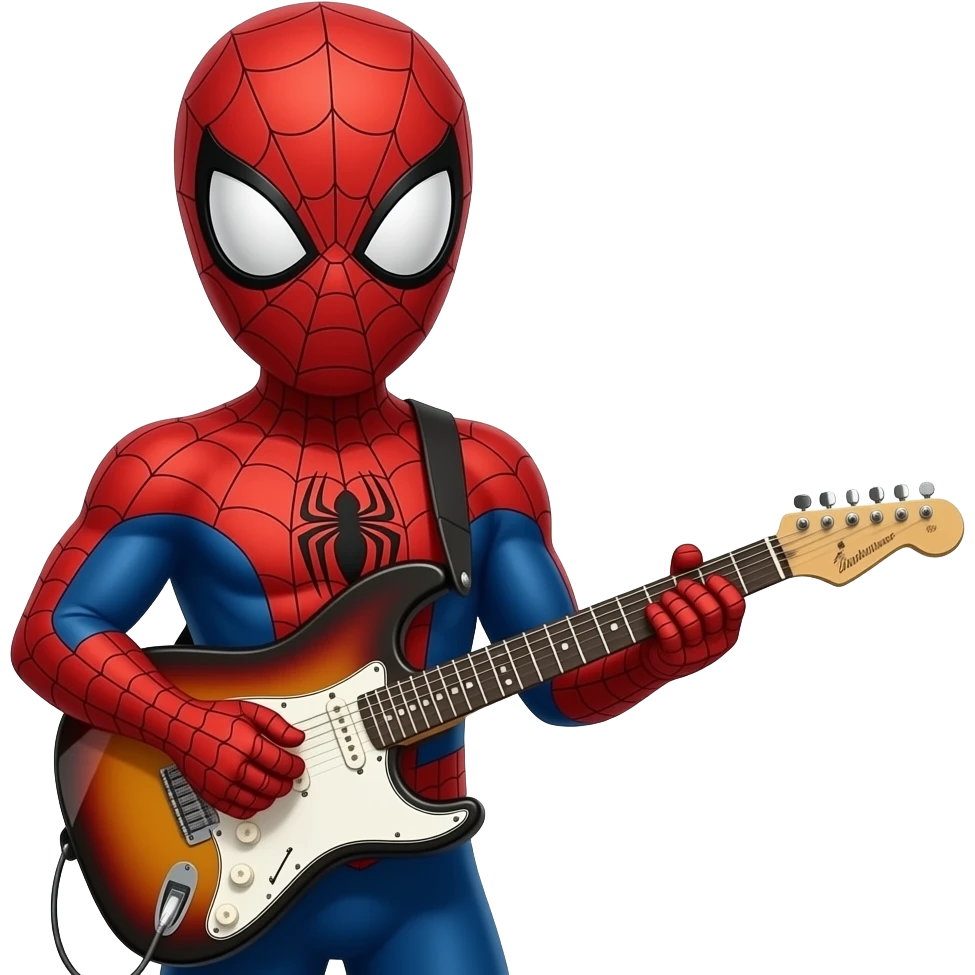 spiderman playing guitar emoji