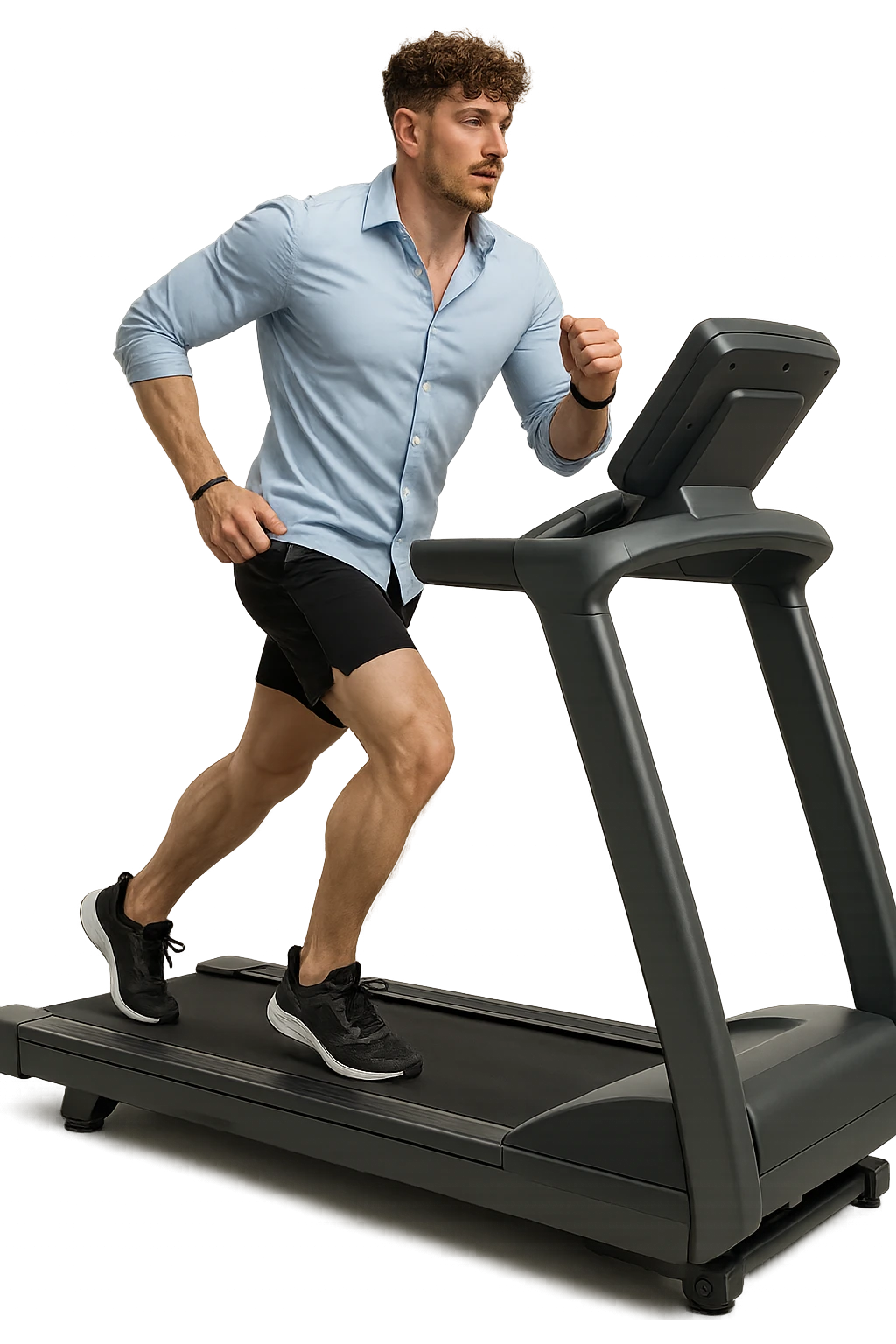 Uomo che sta facendo cardio correndo sul tapis roulant emoji