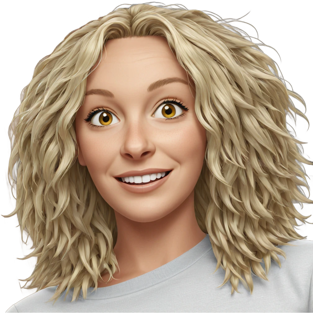 smiling blonde girl portrait emoji
