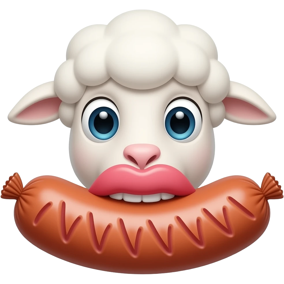 White Sheep with big puffy comfy botox filler lips sucking wrapping around sausage hard with no teeth emoji