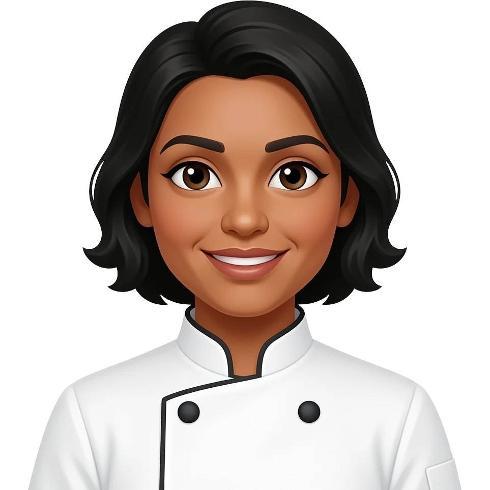 Chef Indian brown girl black hair emoji