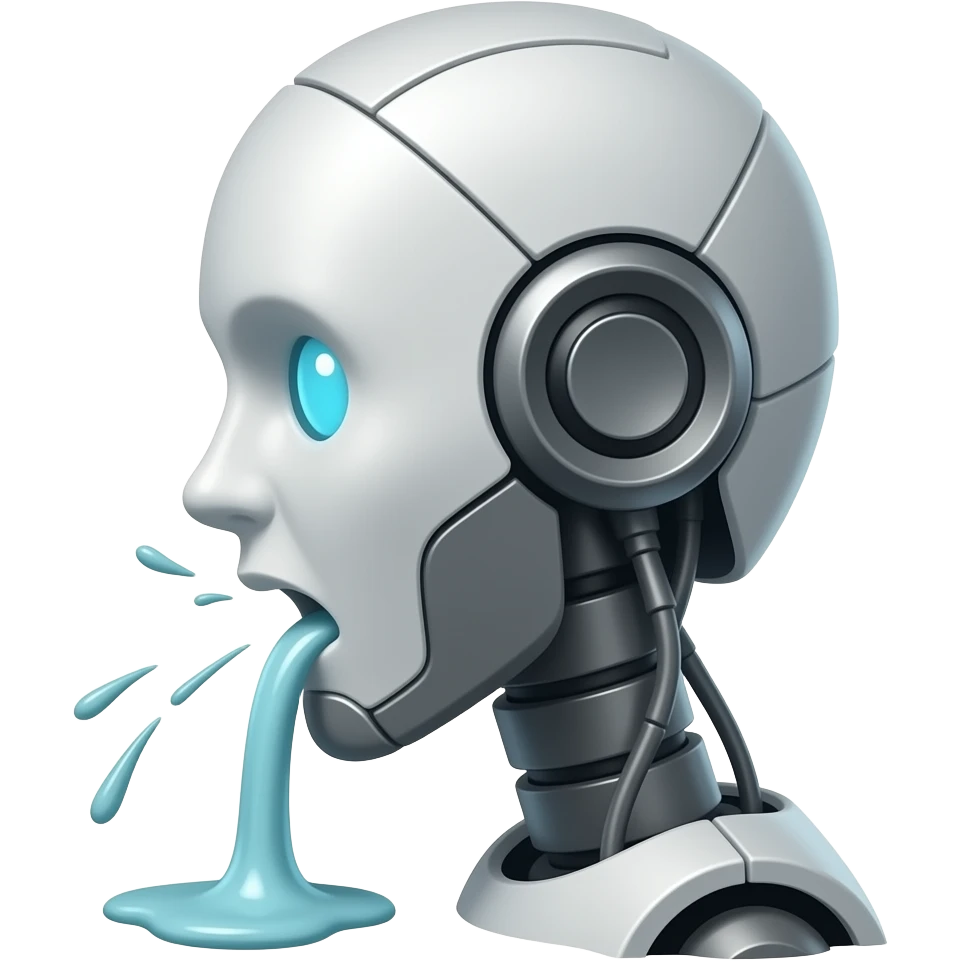 robot head vomiting from side slack sized 128px emoji