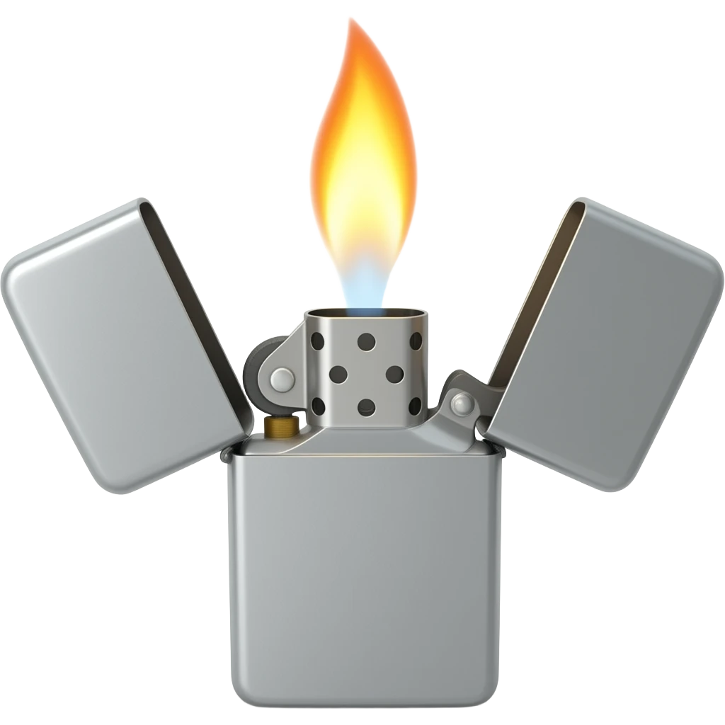 A single Bic lighter nothing else with flame emoji