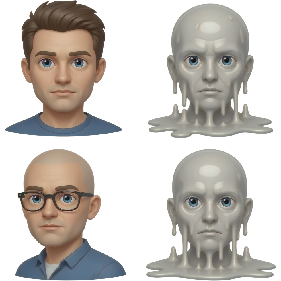 put the dead emoji the woozy face and the melting face emoji