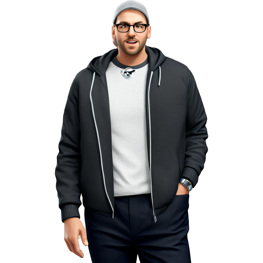 confident man in outdoor setting emoji