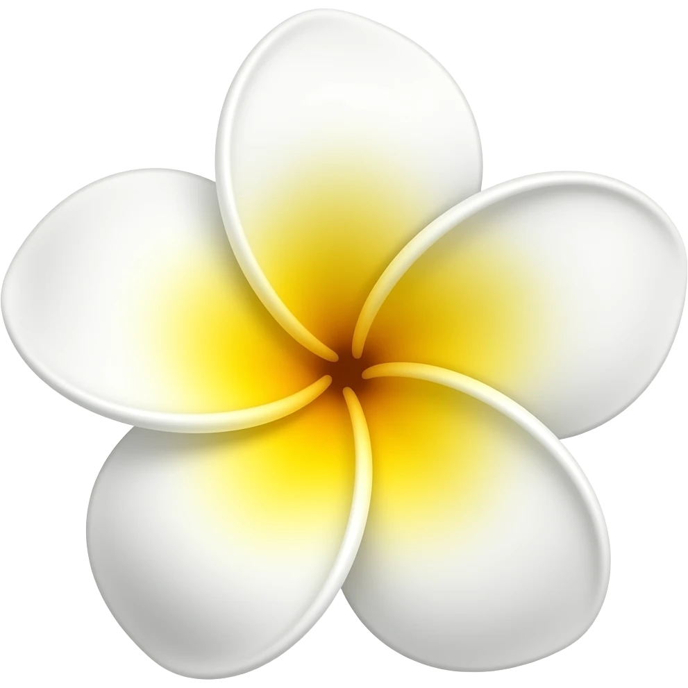 Just plumeria flower centre need to be yellow and white outside emoji