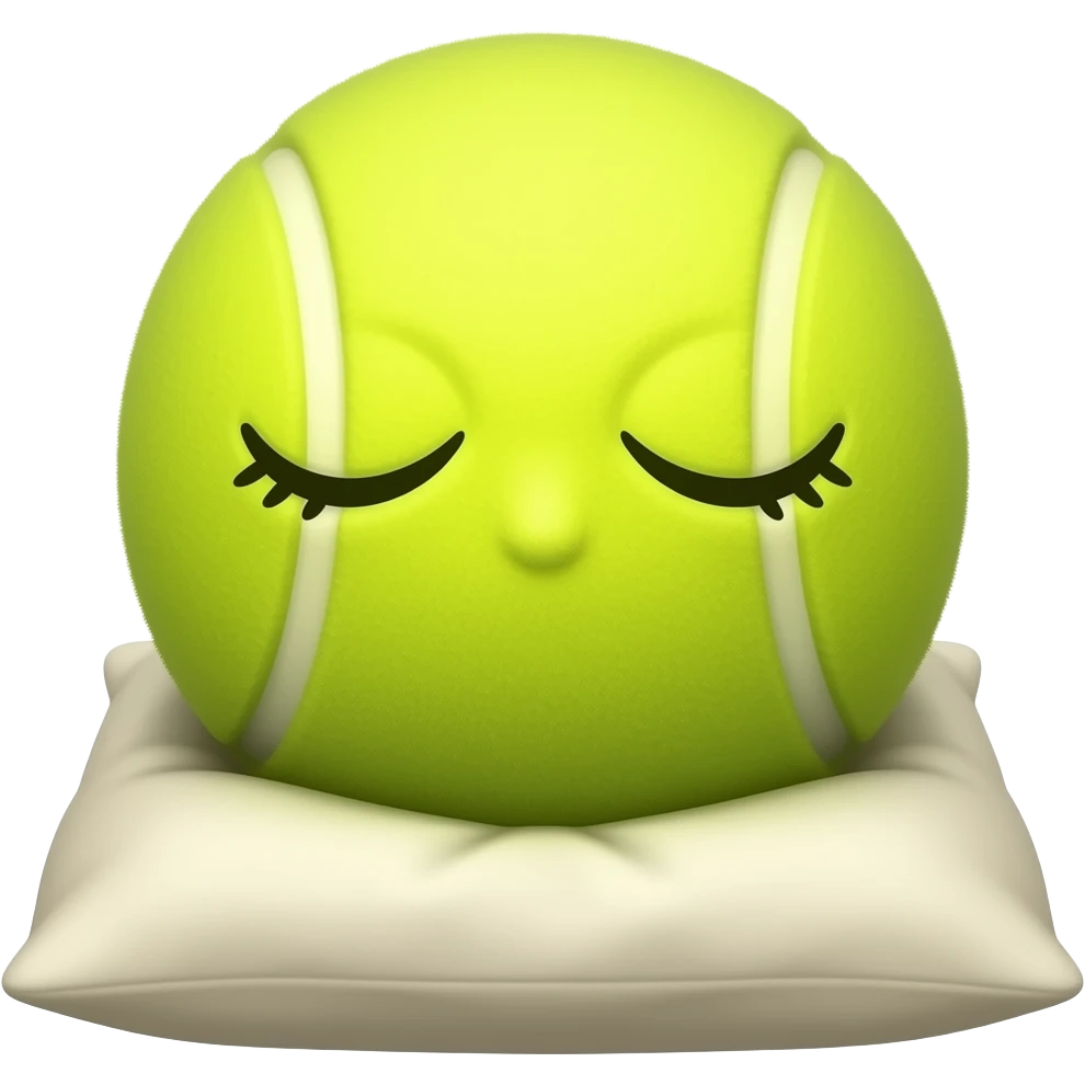 Sleeping tennis ball emoji