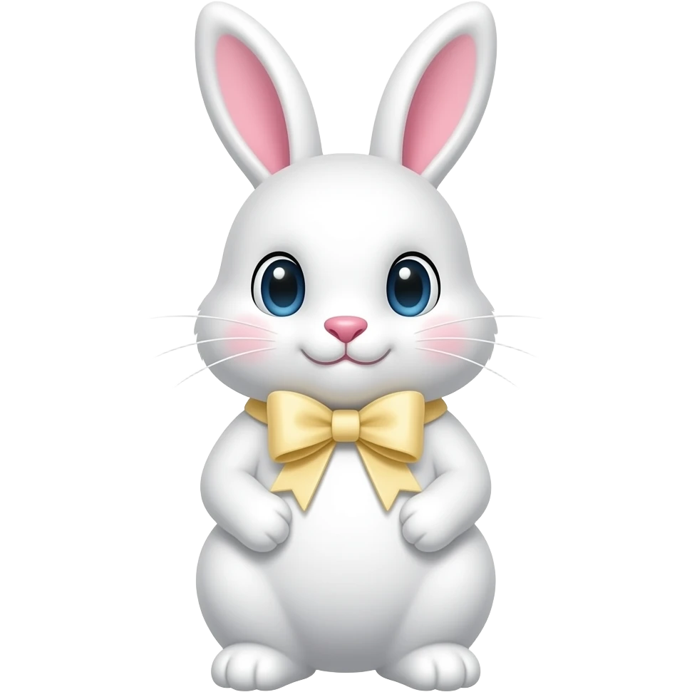 white bunny with Vanilla bow emoji
