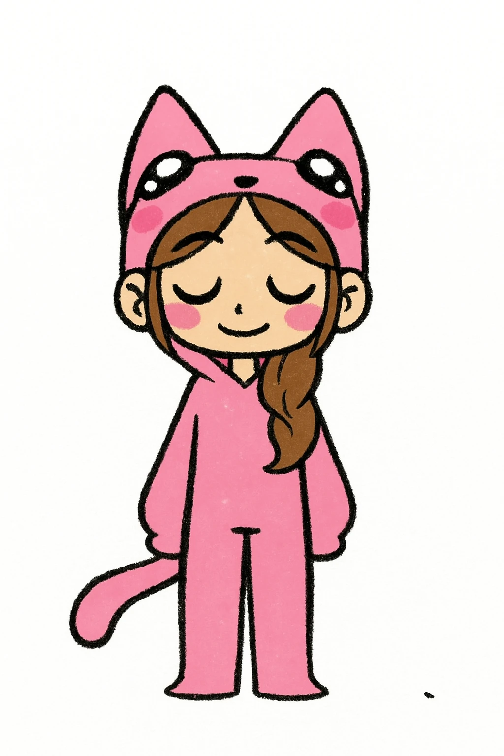 Keep the picture quality and style exactly the same as the reference image. Change the character's expression to dreamy, maintaining the original style and details. emoji