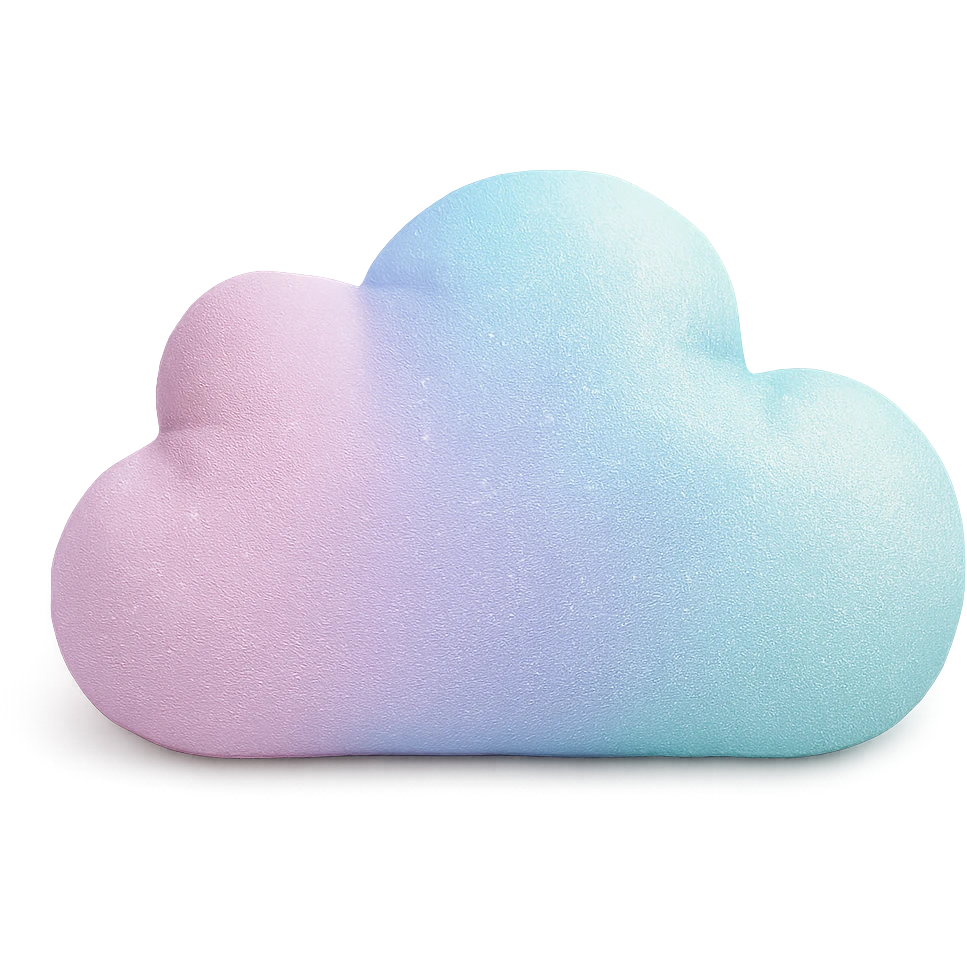 sparkly pastel cloud-shaped pillow emoji