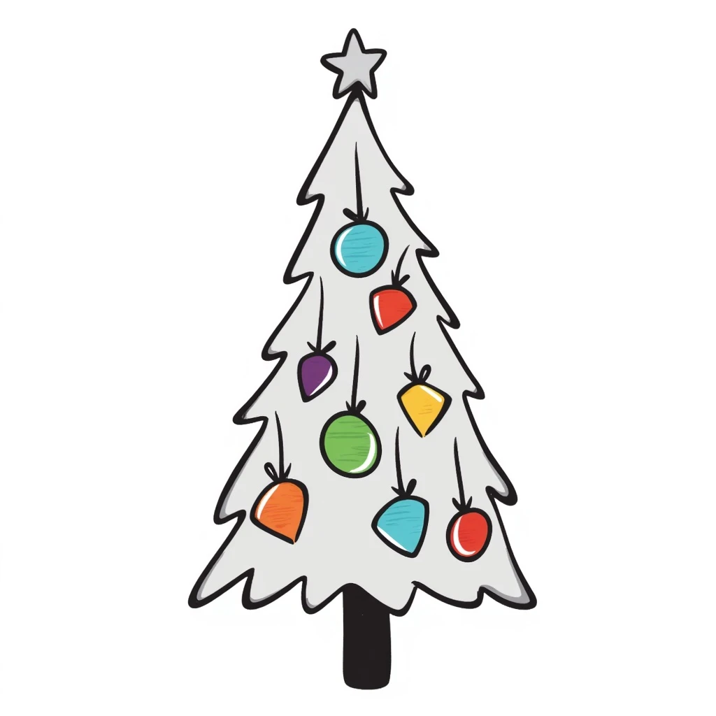 A Christmas tree with rainbow colors emoji