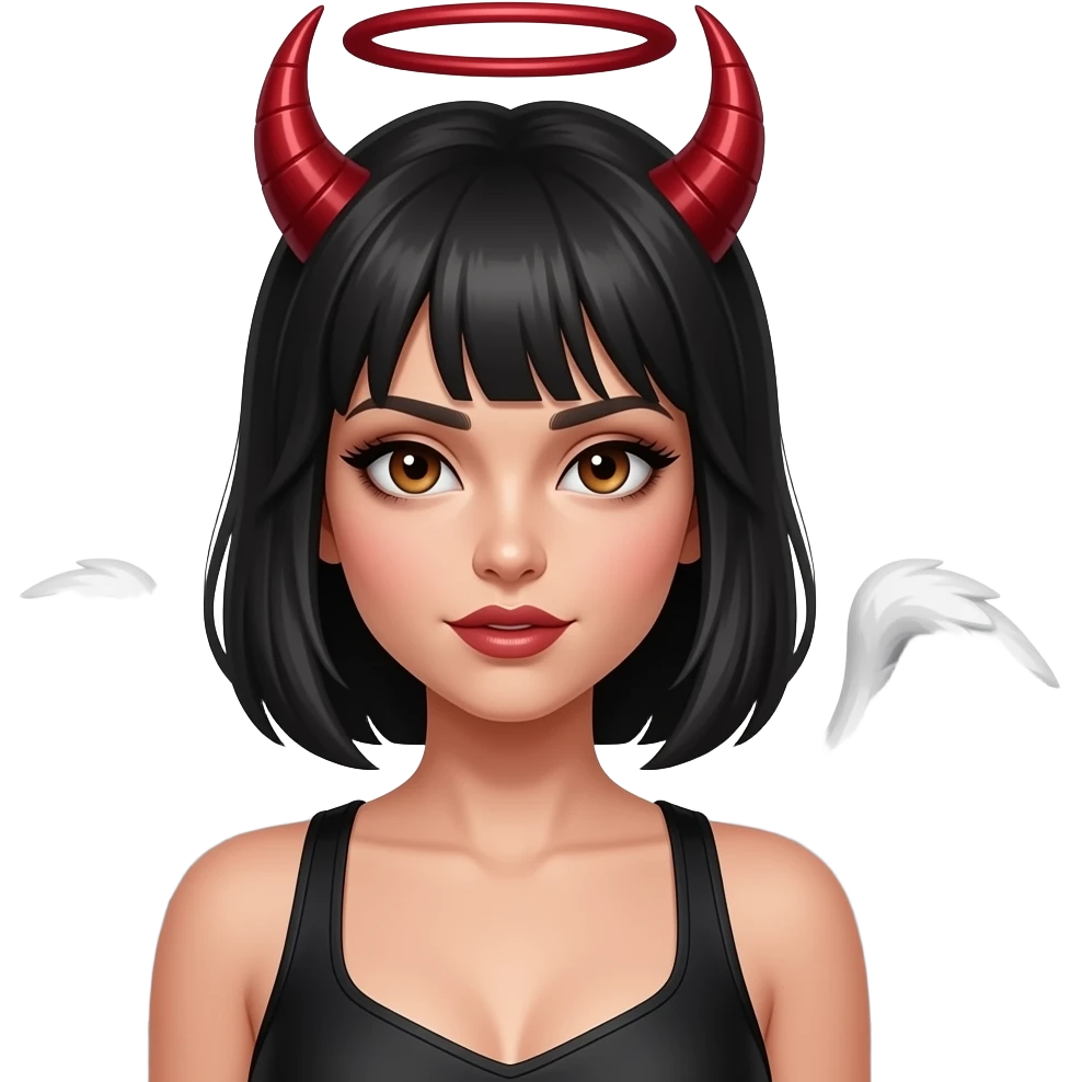 Female devilish angel emoji