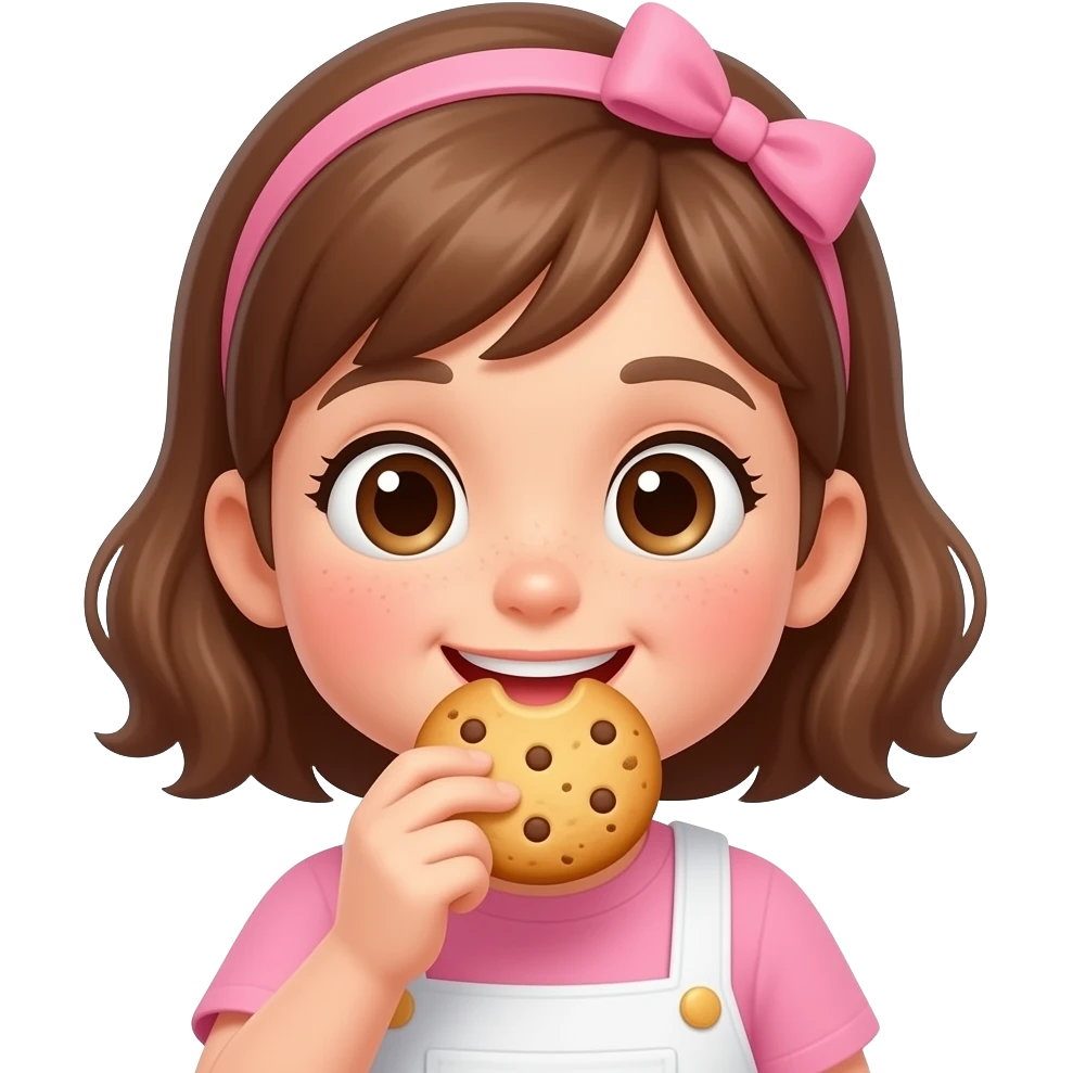 girl eat cookie emoji