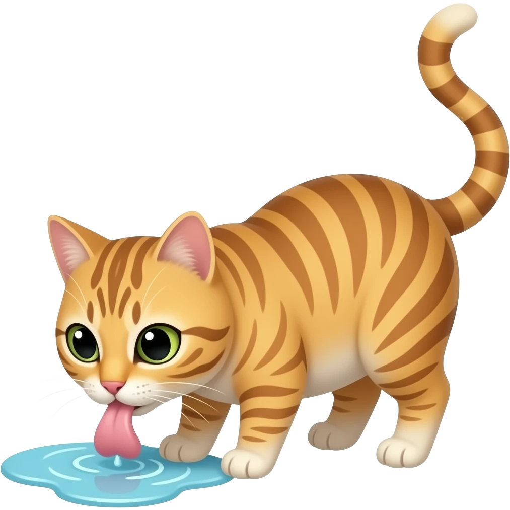Cat licking toilet water emoji