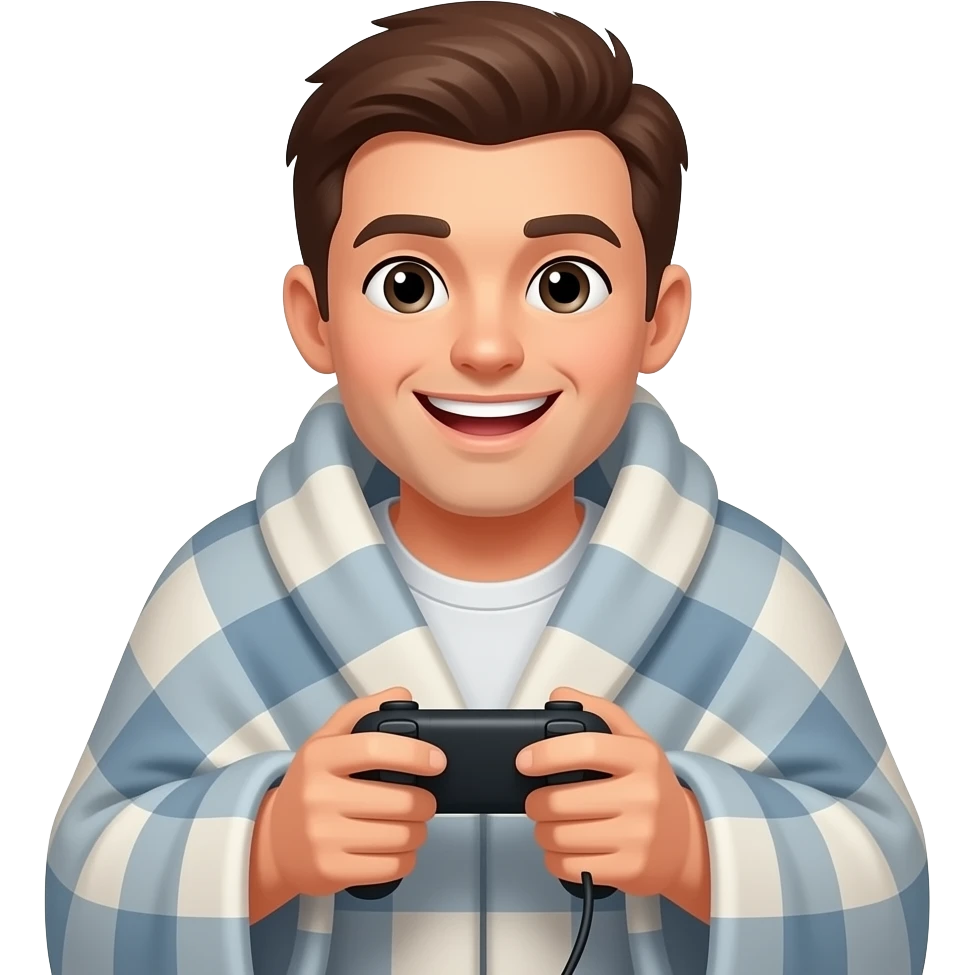 guy wrapped in a blanked gaming high emoji