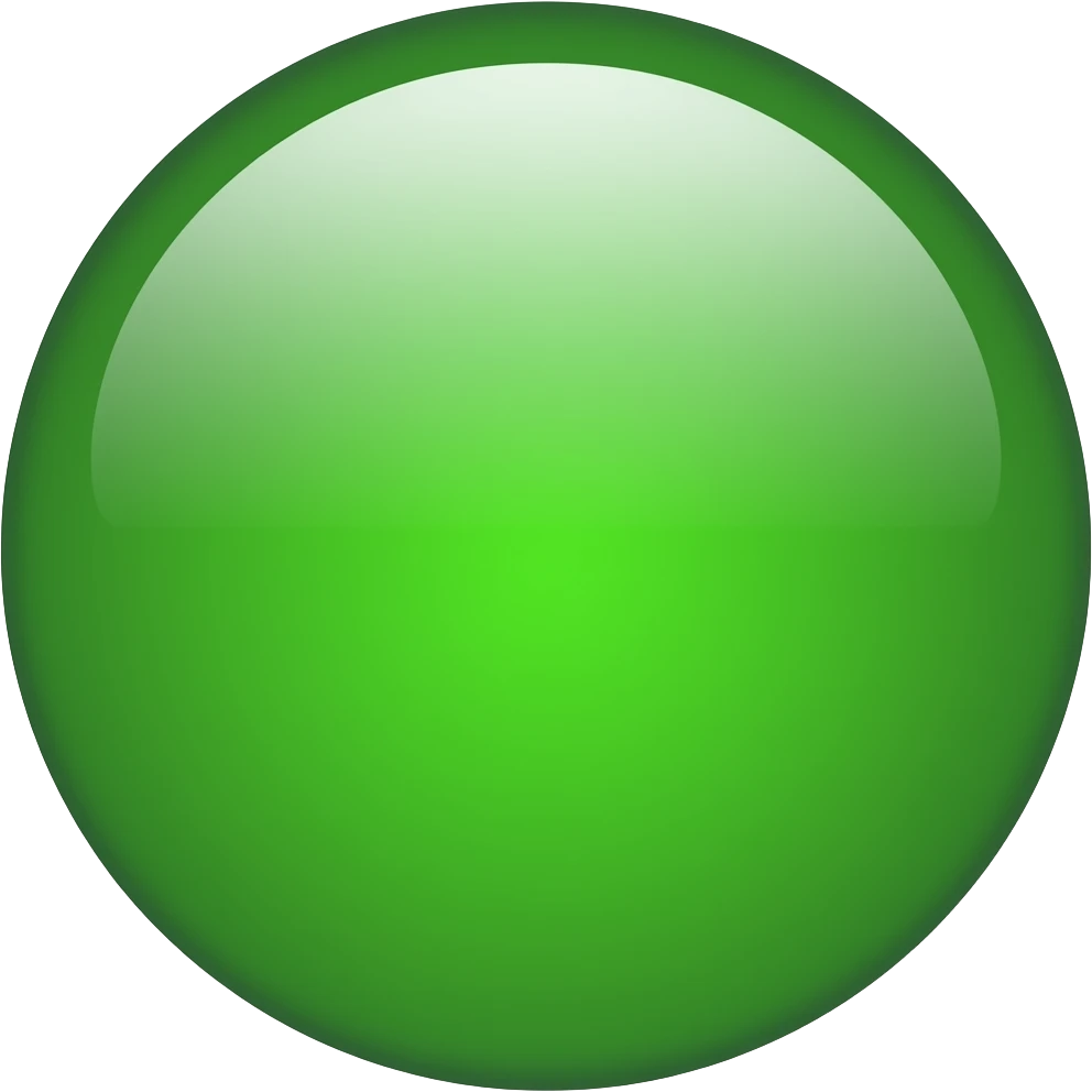 Green shiny glass circle  emoji