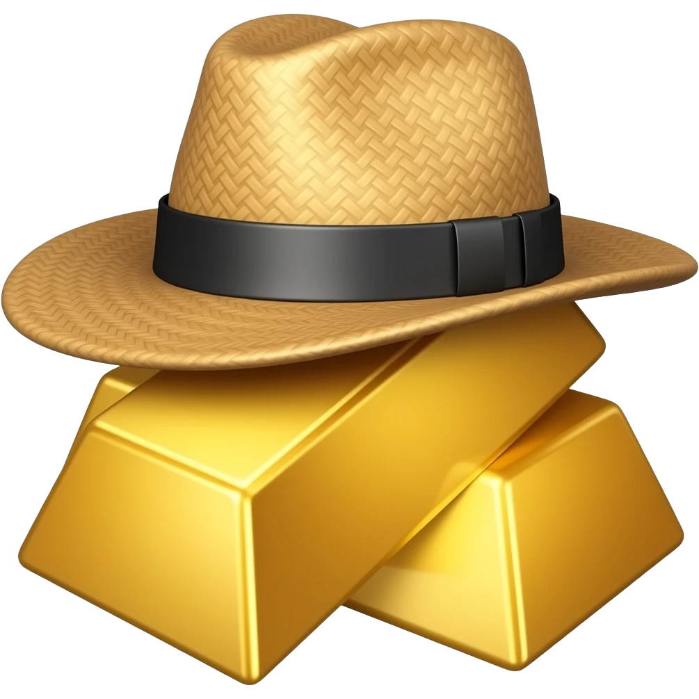 gold bar with hat emoji