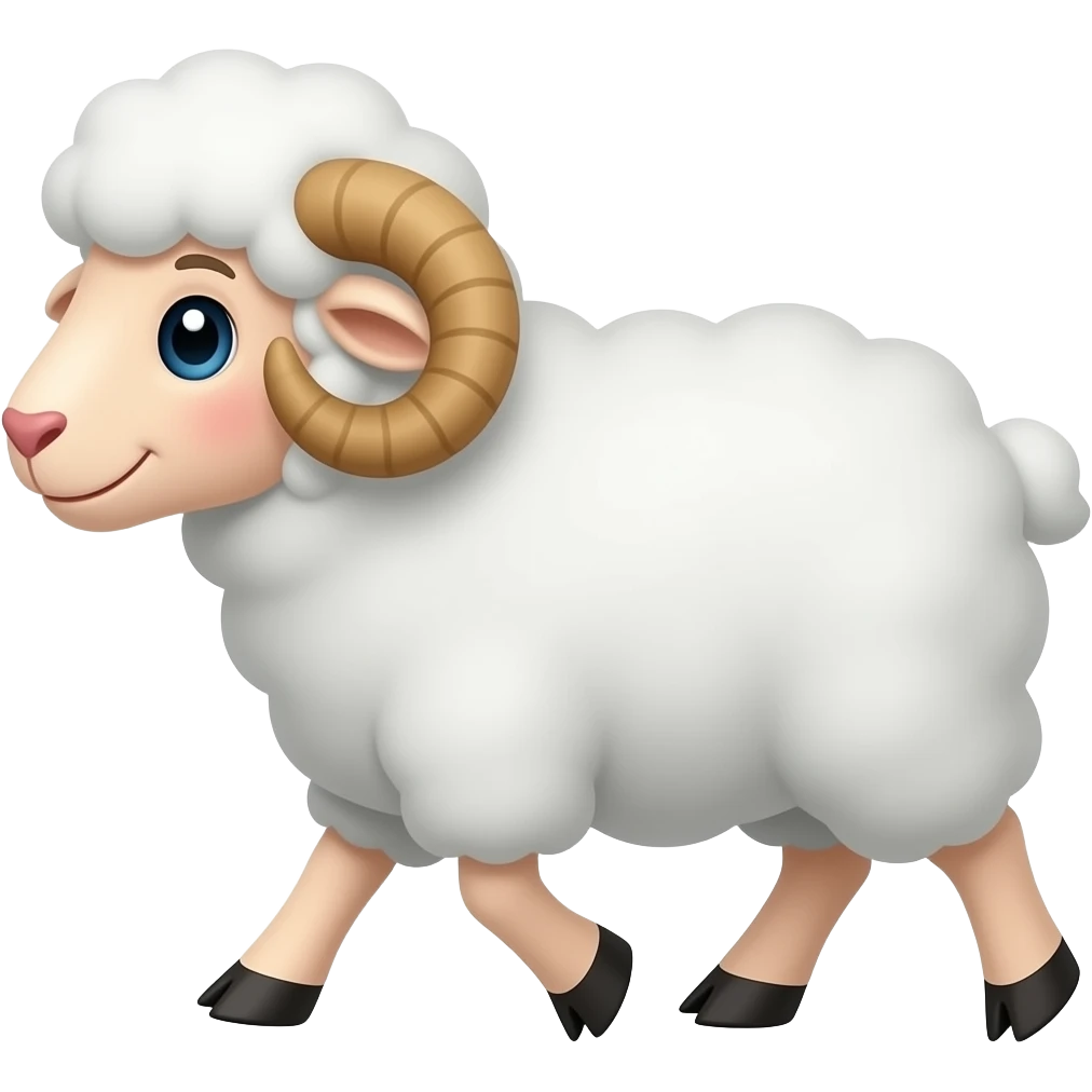 Cartoon sheep walking emoji