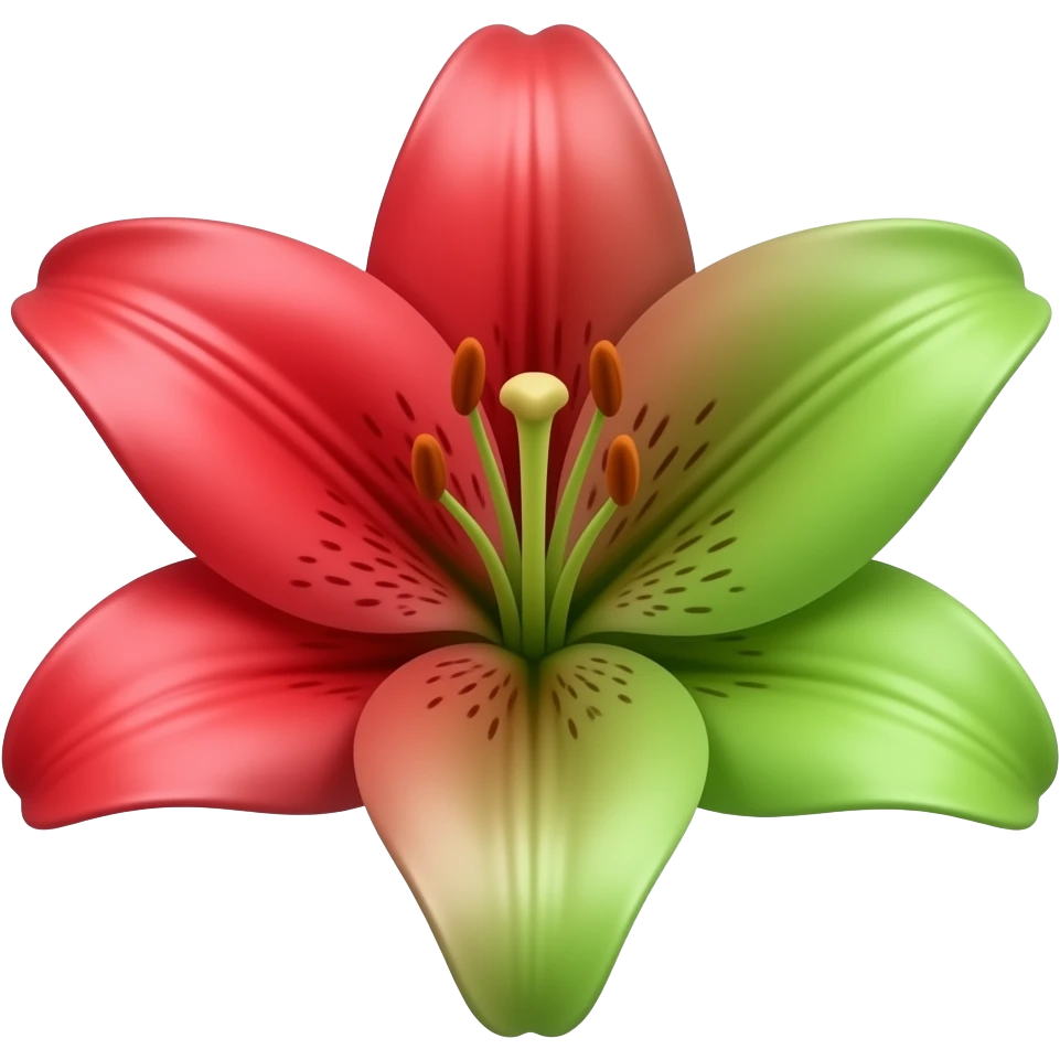 red to green lily flower emoji