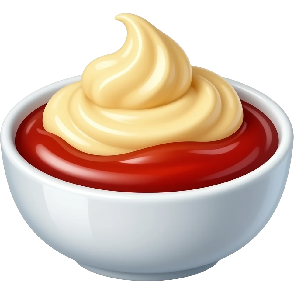 ketchup and mayonis in bowl emoji