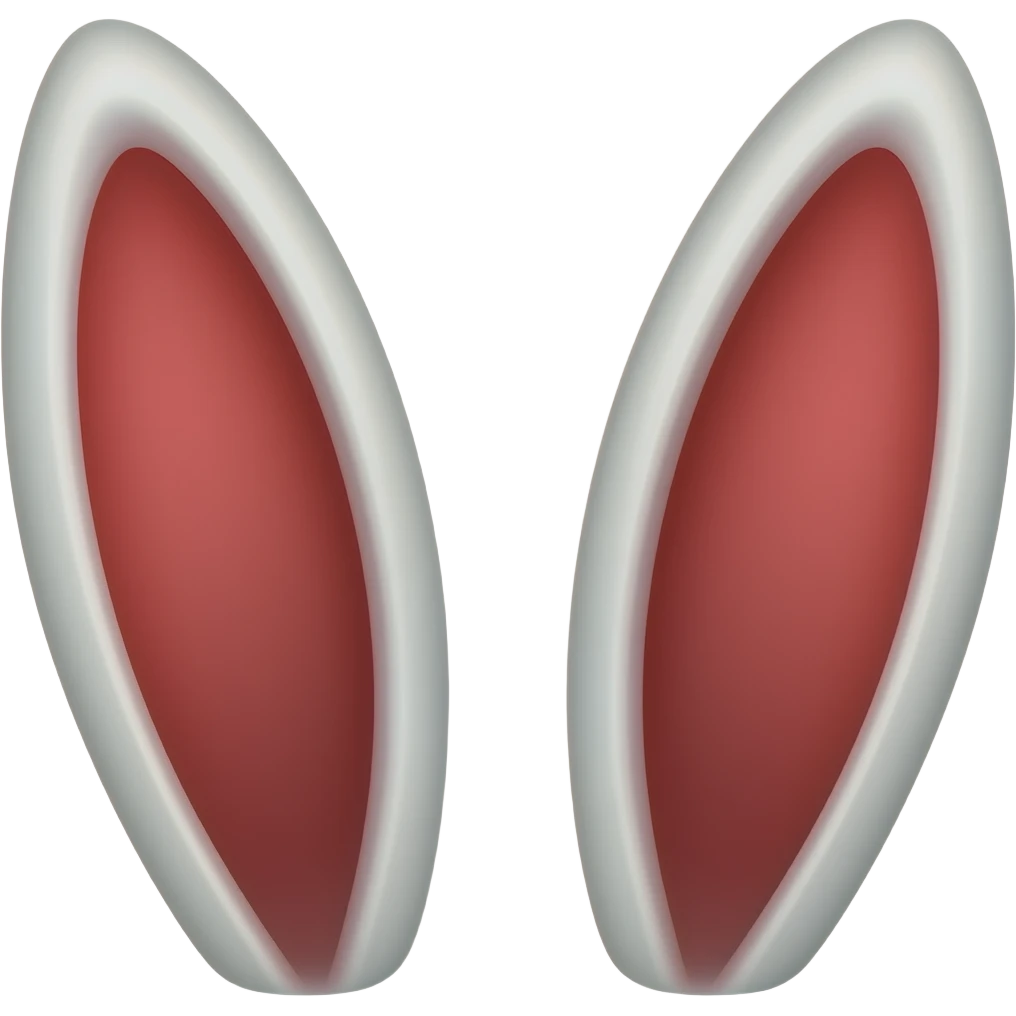 White rabbit ears with red inner ears emoji
