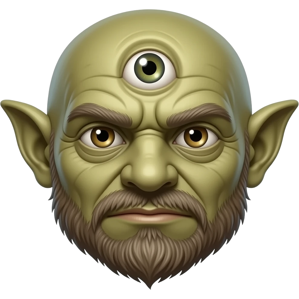 One eyed troll cyclop. An eye in the middle of his forehead emoji