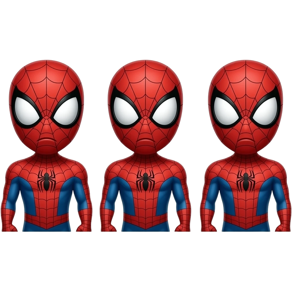 happy , sad and neutral spiderman emoji emoji