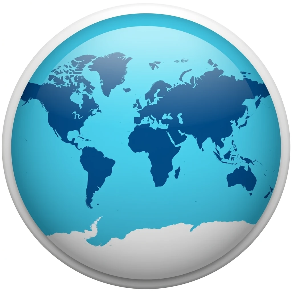 world Map, professional look, use colors Dark blue, Deep blue, Sky blue, Sea turquoise, Sky white, Coastal grey emoji