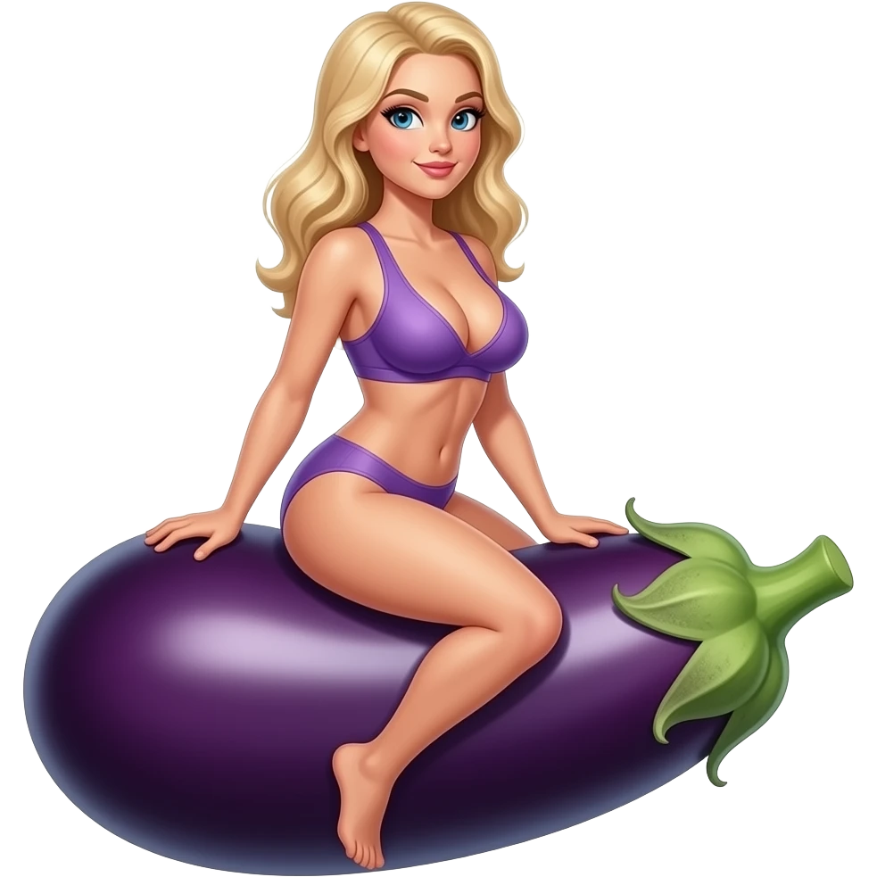 naked athletic blonde woman big tits riding eggplant emoji