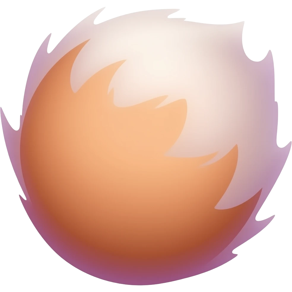 Orange half purple rabbit tail emoji