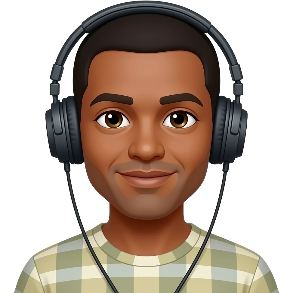 Yellow skin colot man listening a vibing music with headphones on emoji