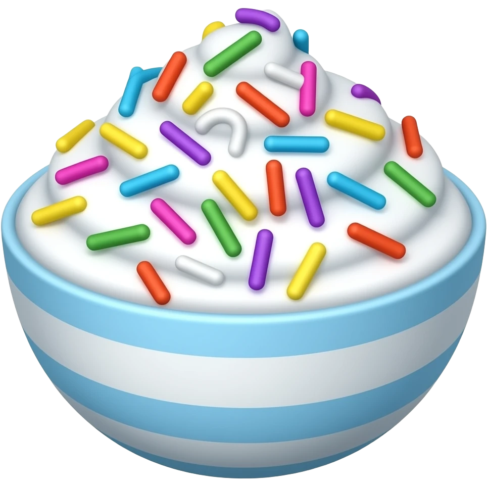 Greek yogurt bowl topped with funfetti aesthetic emoji