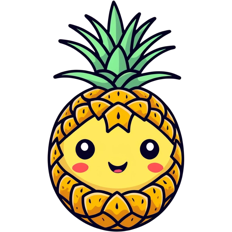 Piña  with eyes and smile emoji