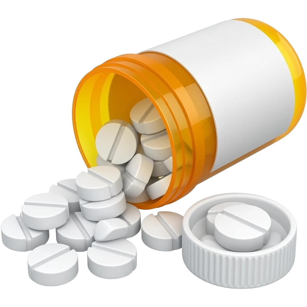 Spilled pill prescripton bottle emoji