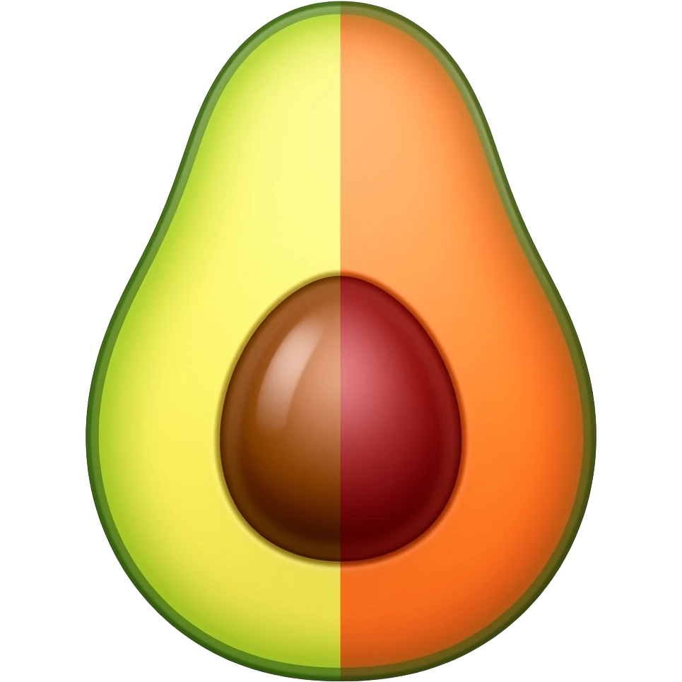 Yellow Orange and red combined avocado emoji